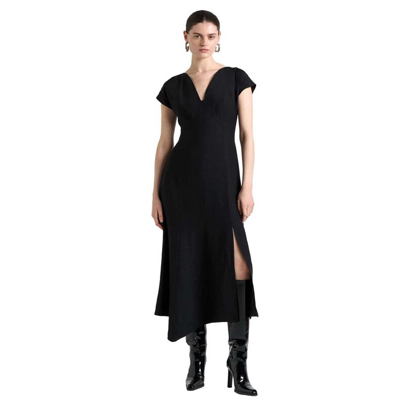 Cue Viscose Blend V-Neck Midi Dress image number 0